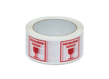 Taśma Ostrzegawcza - Ostrożnie Szkło! - 48mm/66m