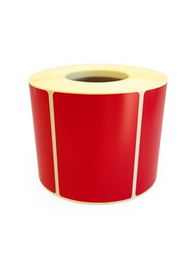 Czerwone etykiety termiczne 60x40 mm – 500 sztuk