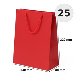 Torby papierowe czerwone 240x80x320 mm torby prezentowe 25 szt