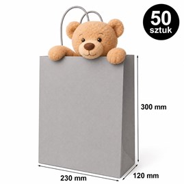 Torba prezentowa 230x120x300 mm szara 50 szt