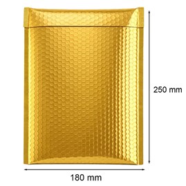 Koperta bąbelkowa metaliczna złota D14 180x250mm