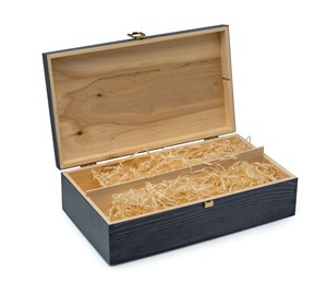 Drewniane pudełko na wino K-982 EX Niebieskie