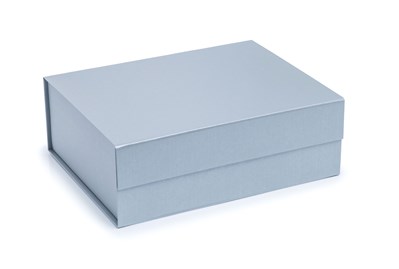 Pudełko magnetyczne A4 perłowo srebrne 330x255x115mm do pakowania prezentów