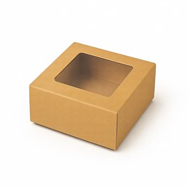 Pudełko Magnetyczne Kraft z Oknem 120x120x50mm (zew.)