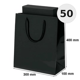 torba laminowana czarna 300x100x400 mm 50 sztuk